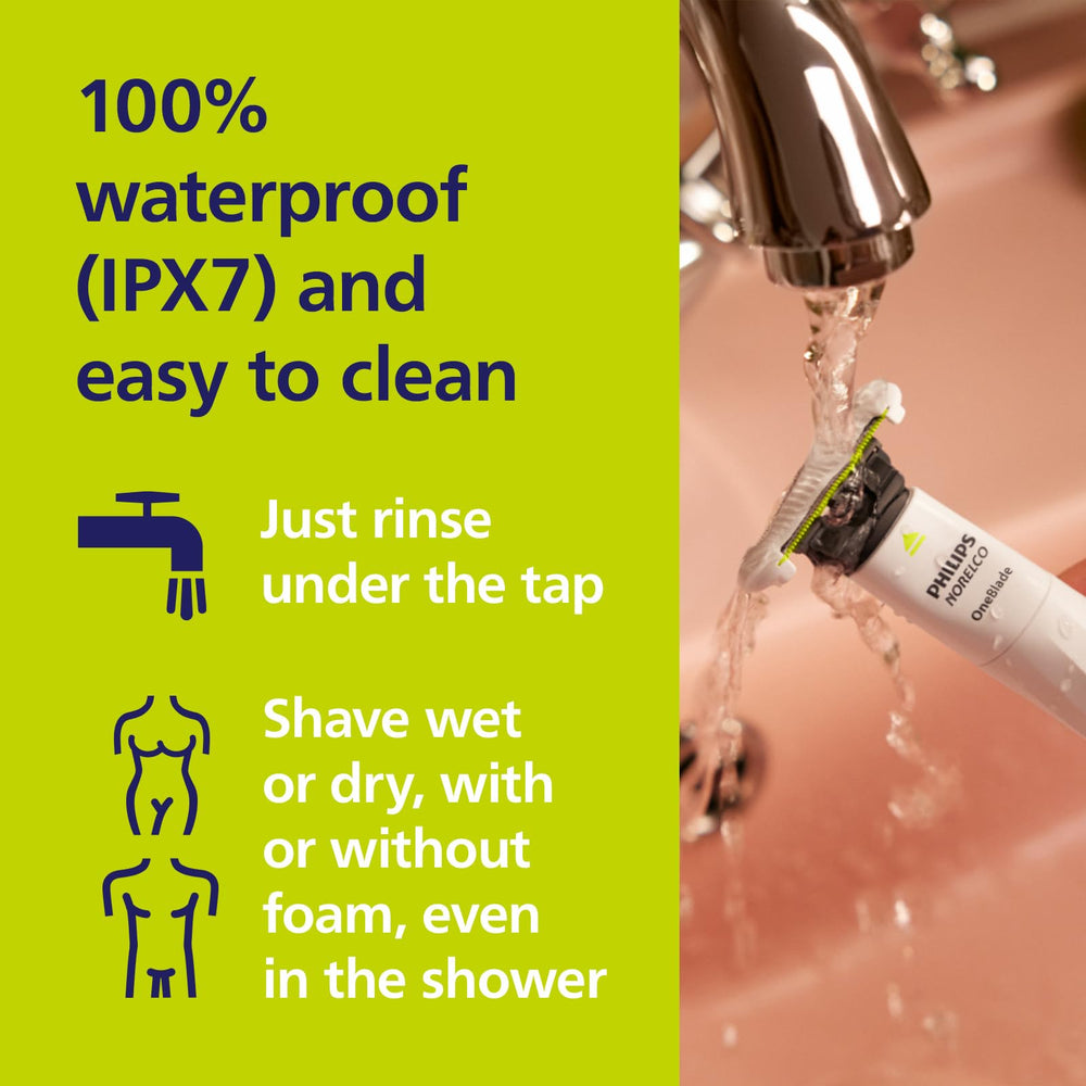 Norelco OneBlade replacement blades are easy to rinse under running water.