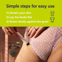 Norelco OneBlade Intimate blade ready for quick, smooth shaves.