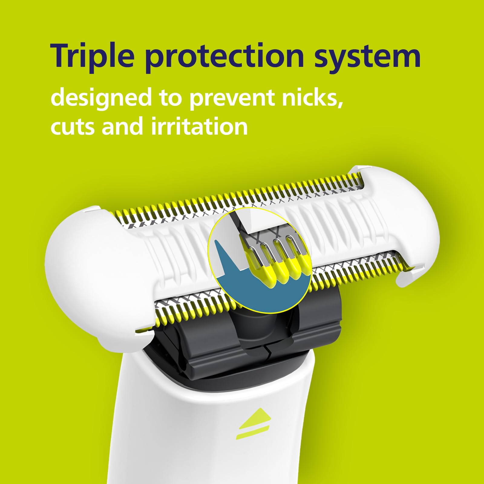 Norelco OneBlade Intimate SkinProtect blade adding extra protection for intimate areas.
