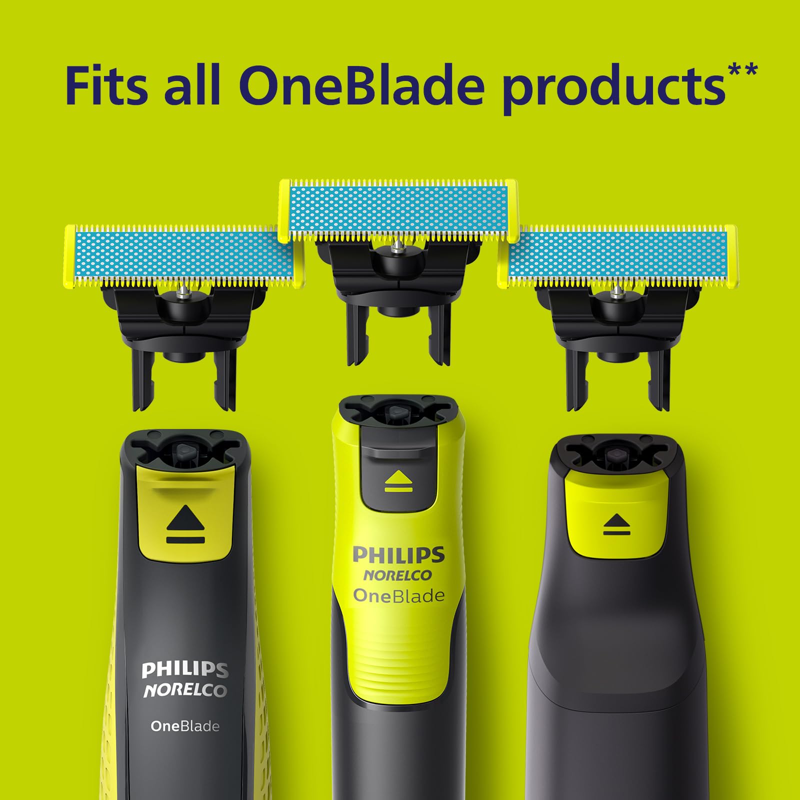 Norelco OneBlade blade trims edges and shaves with precision