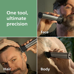 Norelco precision comb 11-length steps 1-3mm enabling precise, customizable beard and hair length.