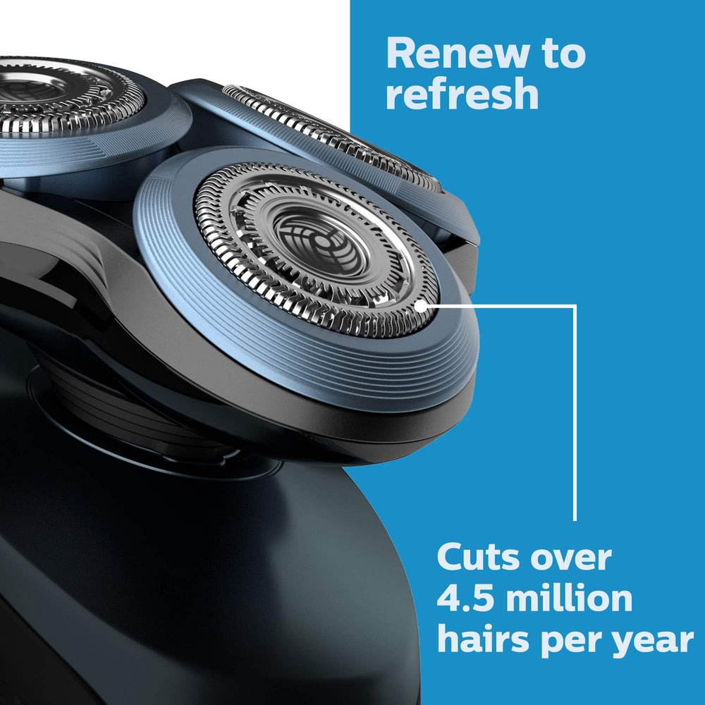 Close-up of Philips Norelco SH60/72 blades for smoother shaves