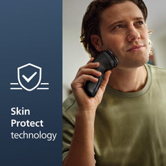 Norelco Shaver 3900 5D flex heads, adapt to facial contours for smooth results.