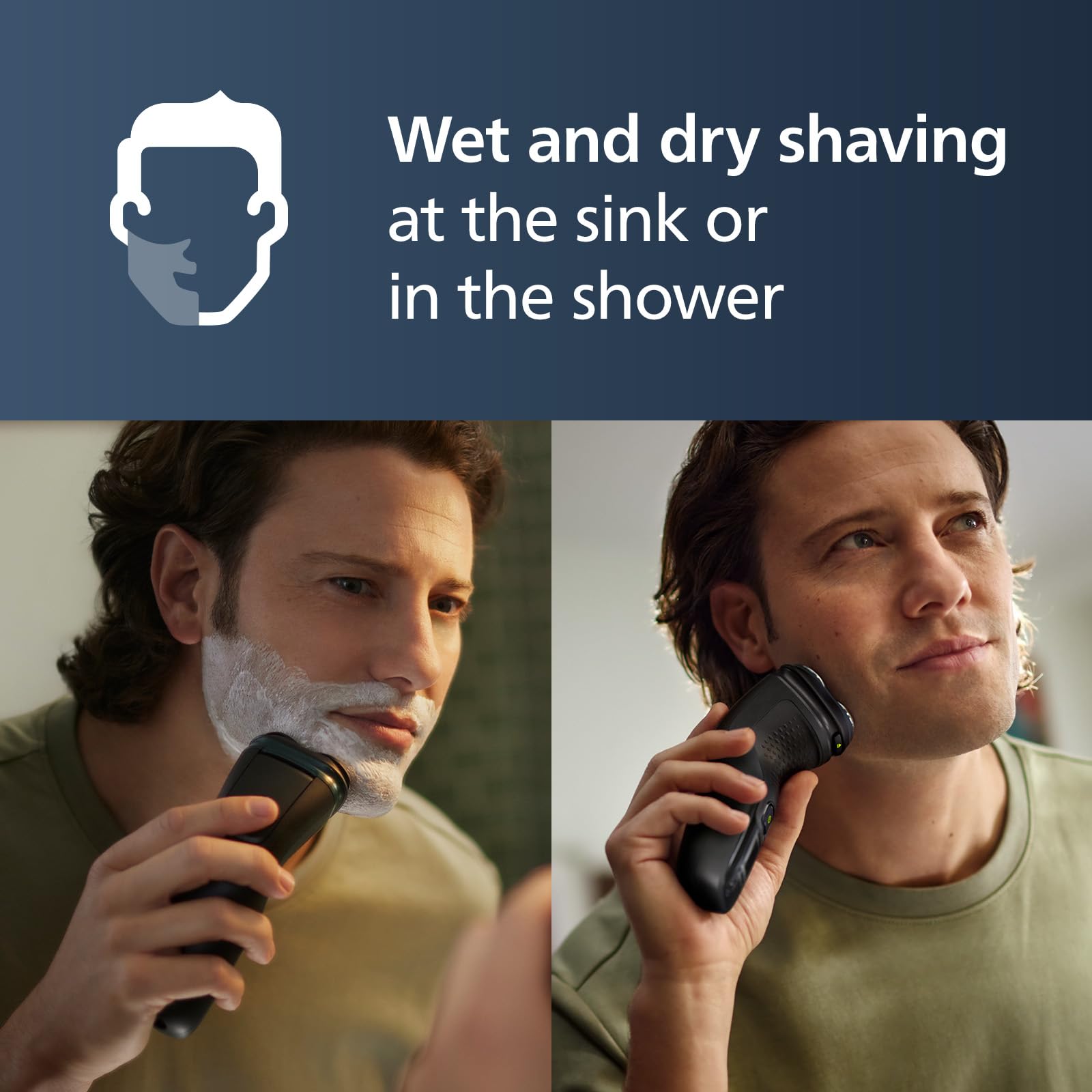 Norelco Shaver 3900 washable design, easy cleaning under running water.
