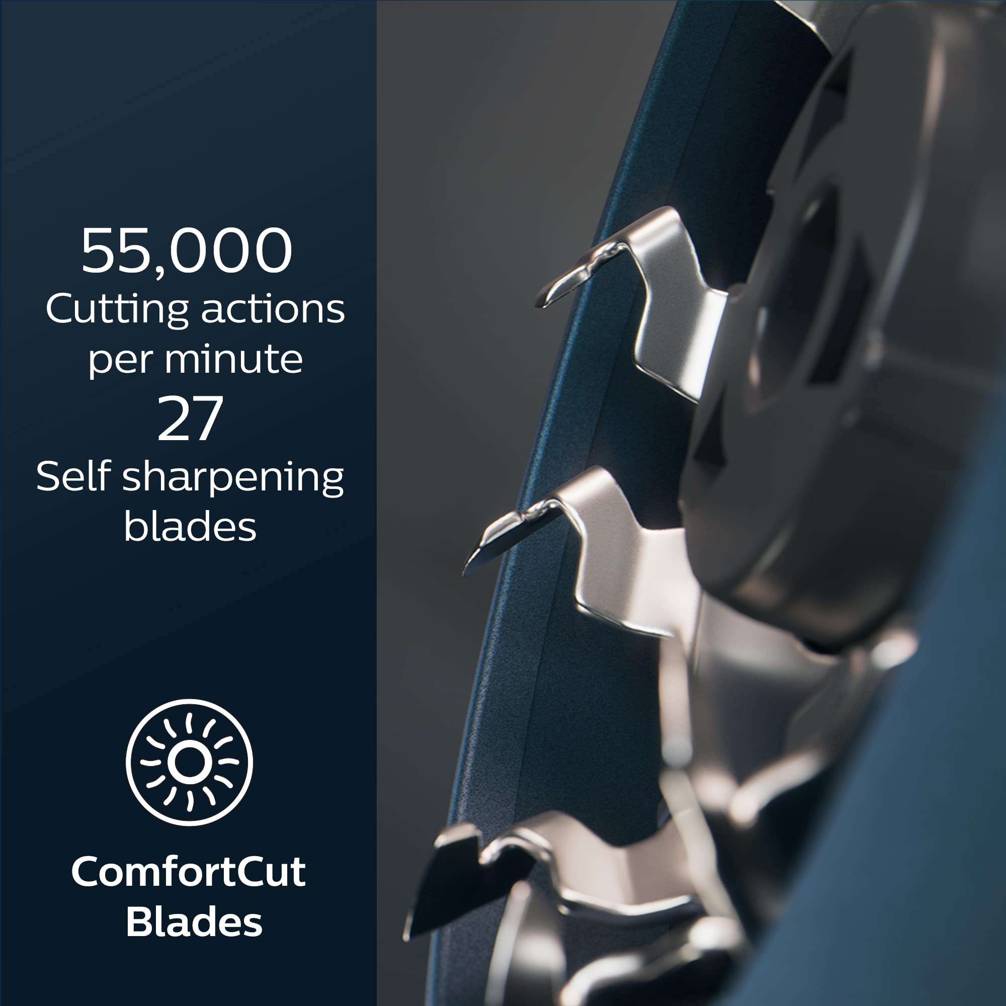 Norelco 5000X anti-corrosion steel blades stay durable over time