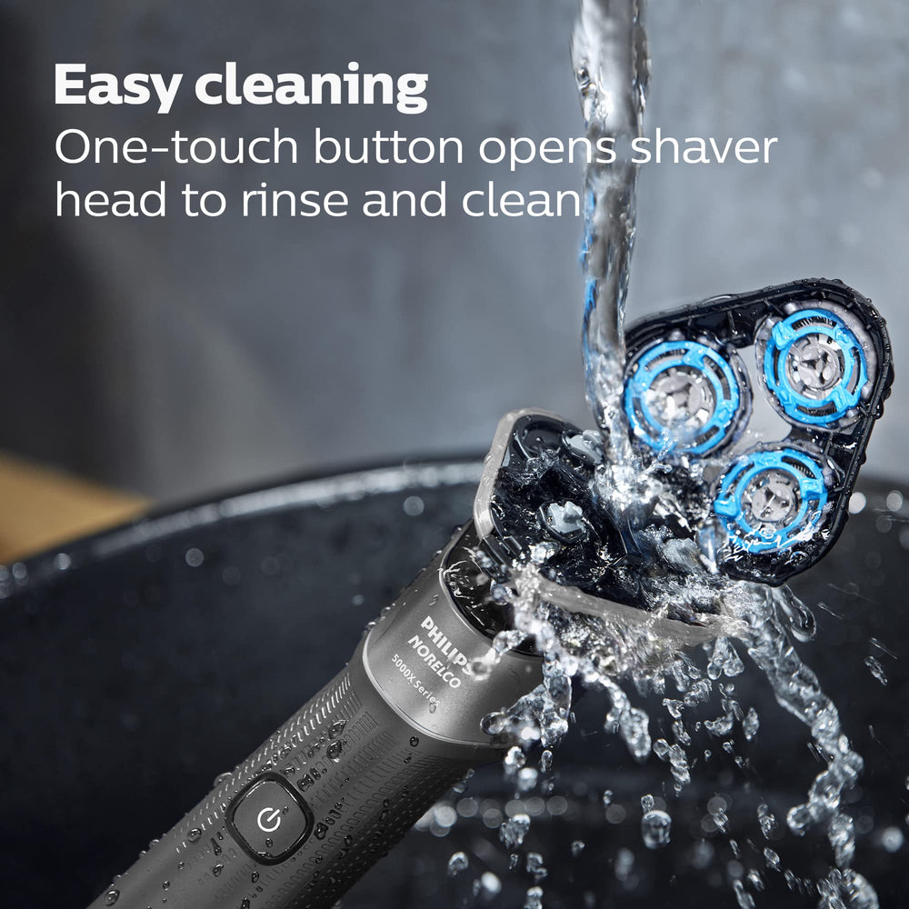 Norelco 5000X includes a precision trimmer for detailing sideburns and mustache