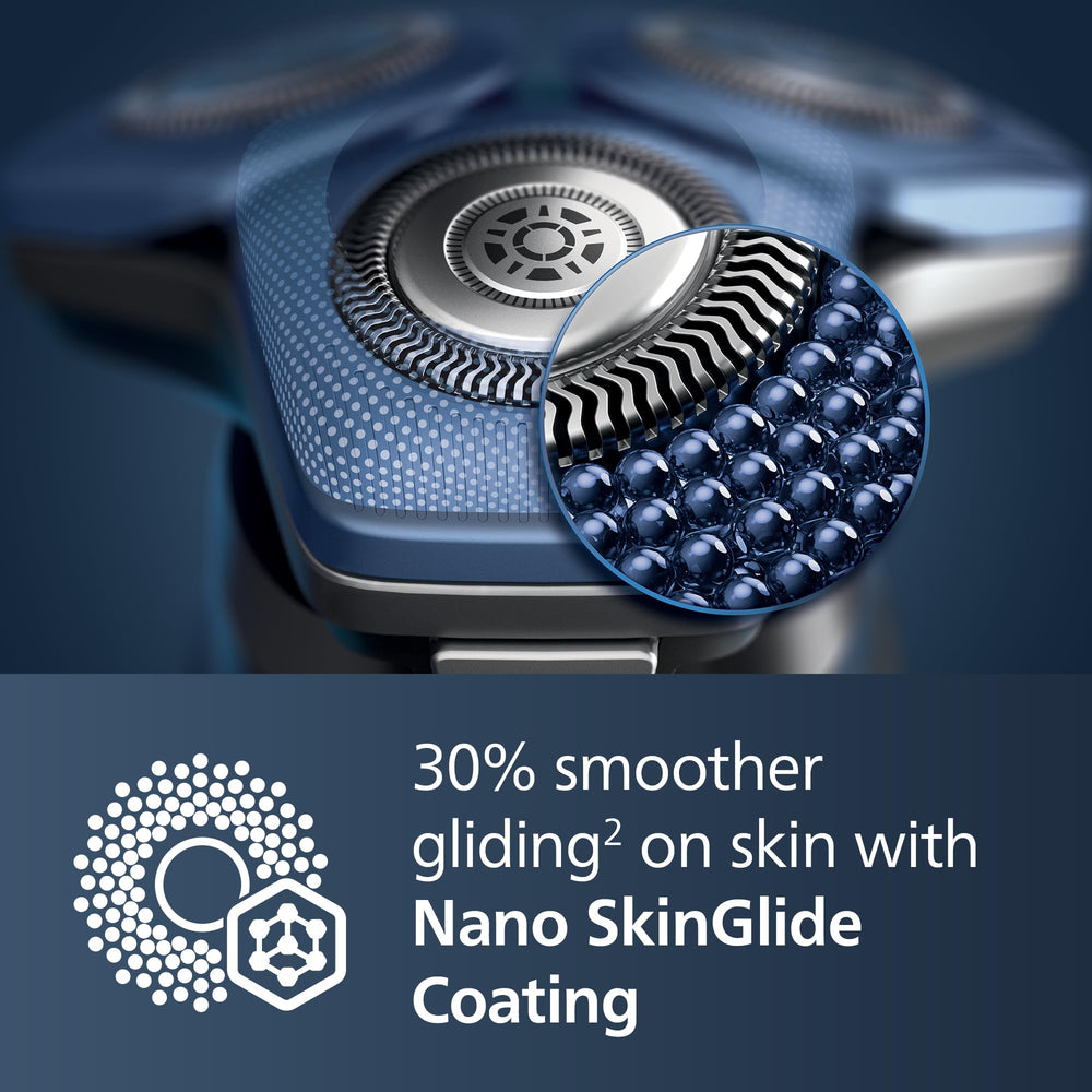 Norelco Shaver Series 7000 side view with ergonomic grip for daily grooming.