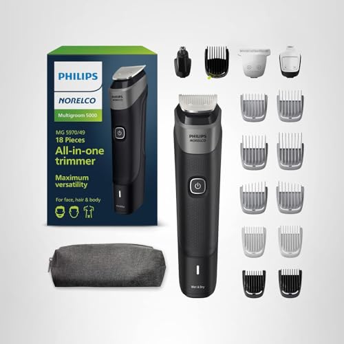 Showerproof design enables wet or dry use with Norelco All-in-One Trimmer
