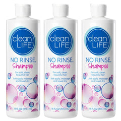 No-Rinse CleanLife Shampoo lavado sin enjuague para cabello limpio y fresco.