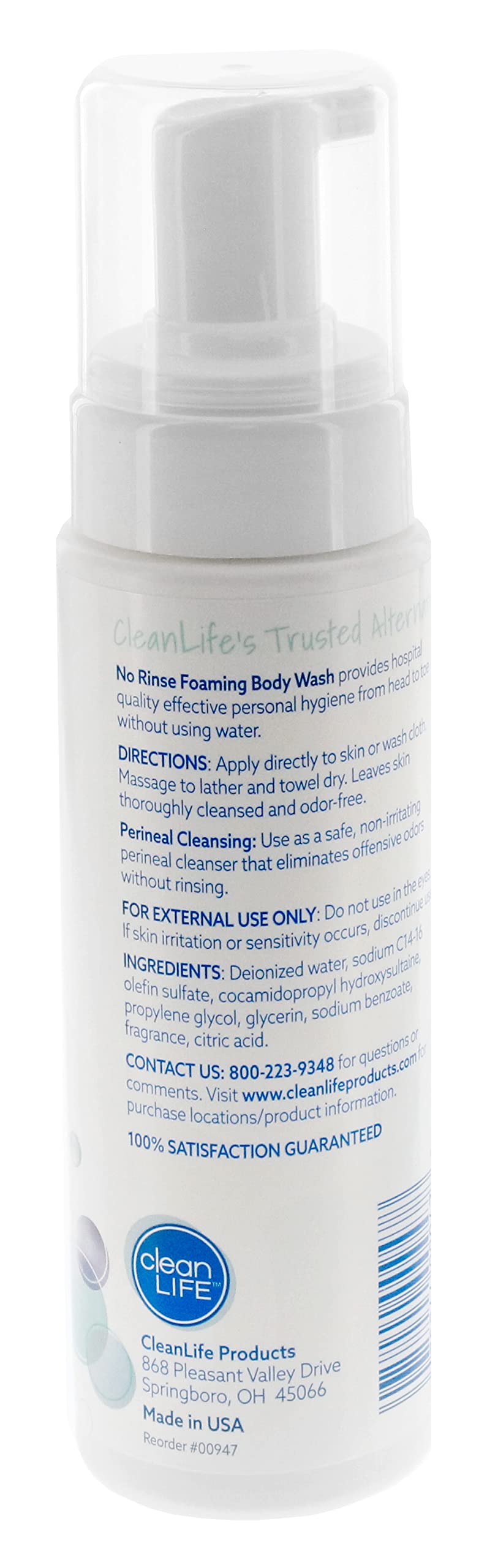 No-Rinse, uso en cama para cuidado de pacientes, higiene rápida sin ducha.
