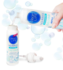 No-Rinse formato de viaje en espuma, limpieza cómoda sin agua donde quieras.