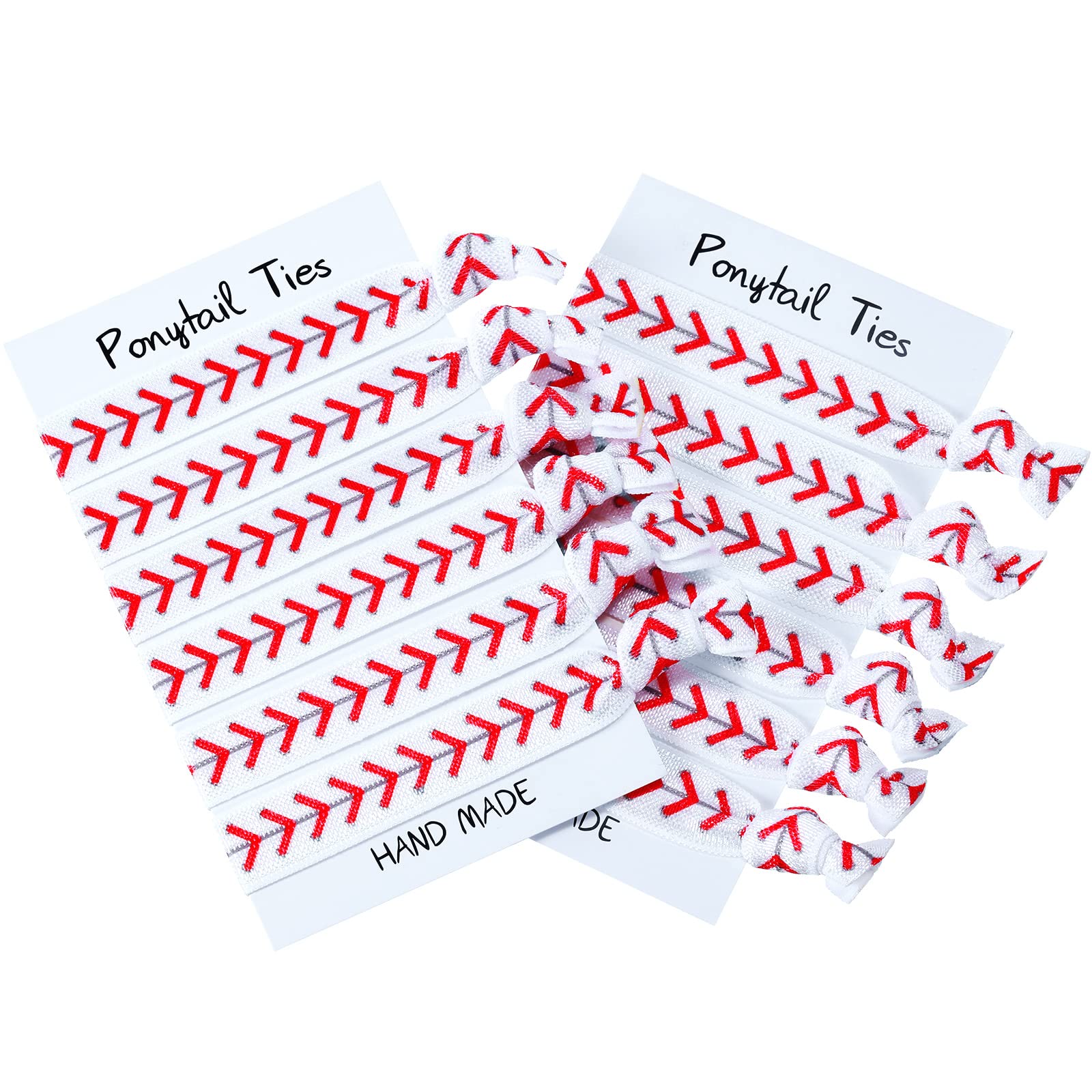 Norme baseball hair ties 12-pack with varied patterns for secure sports wear