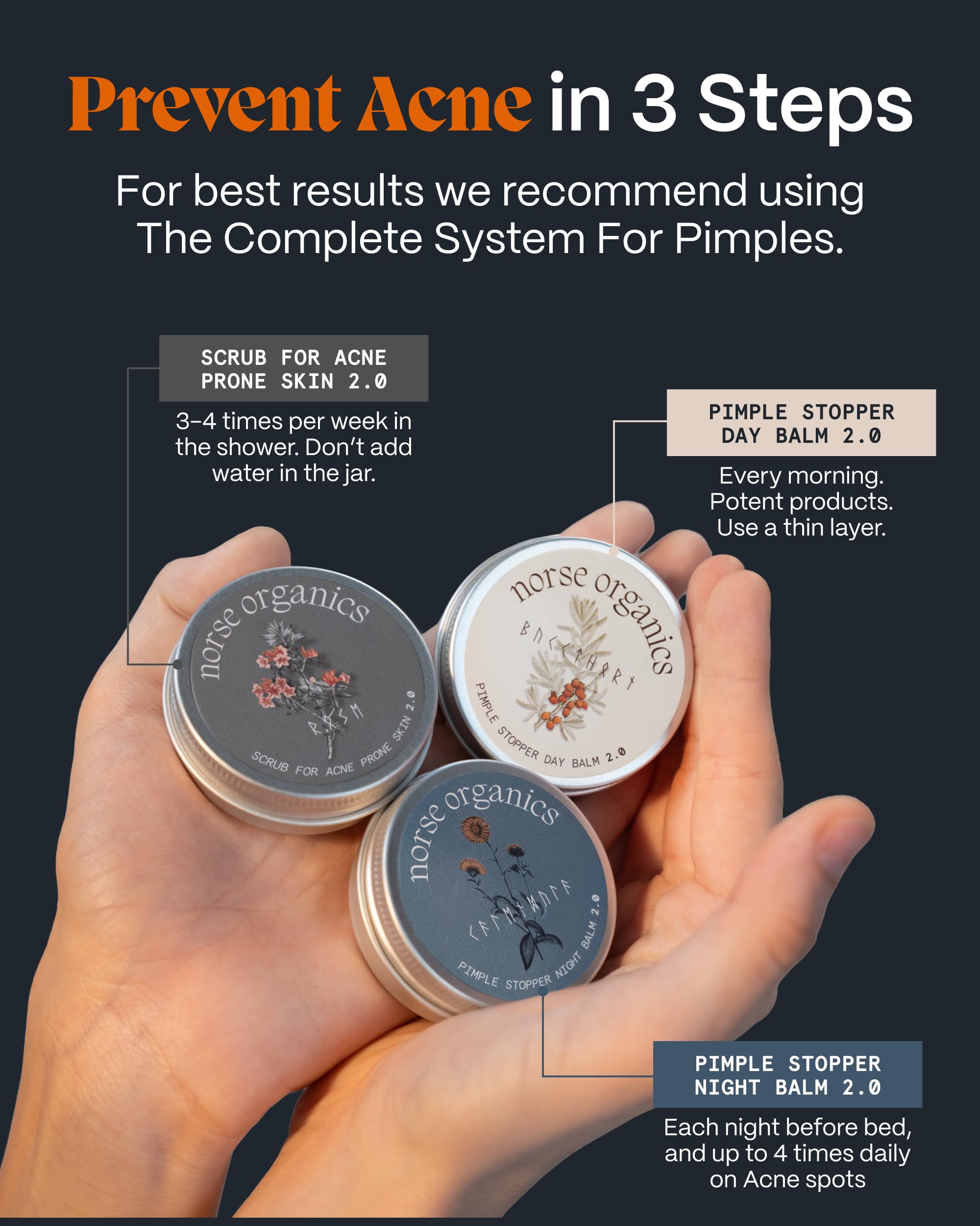 Norse Organics Arctic herbs image suggests pollution protection and barrier support