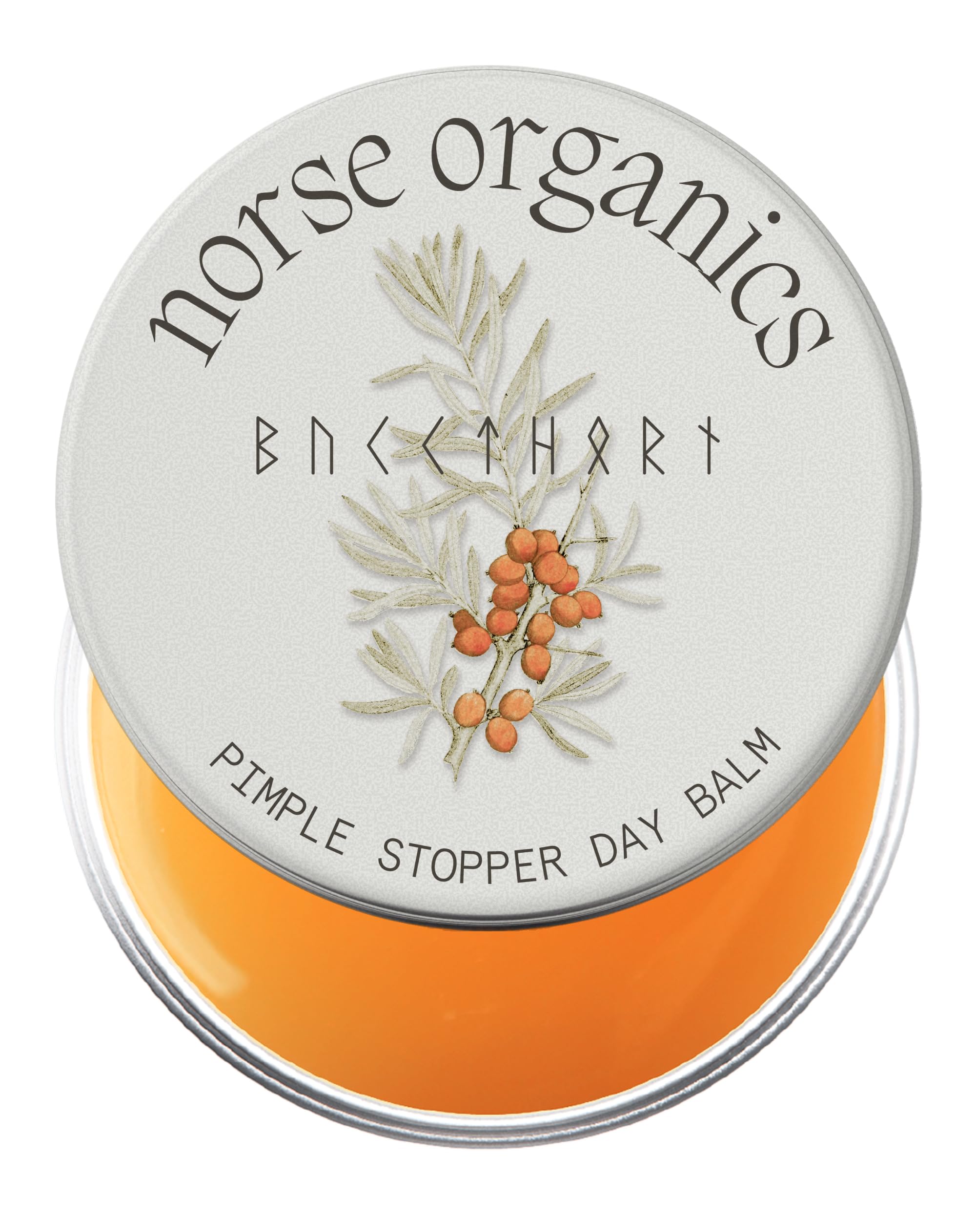 Norse Organics Pimple Stopper Day Balm packaging showcases clean design for daily acne care