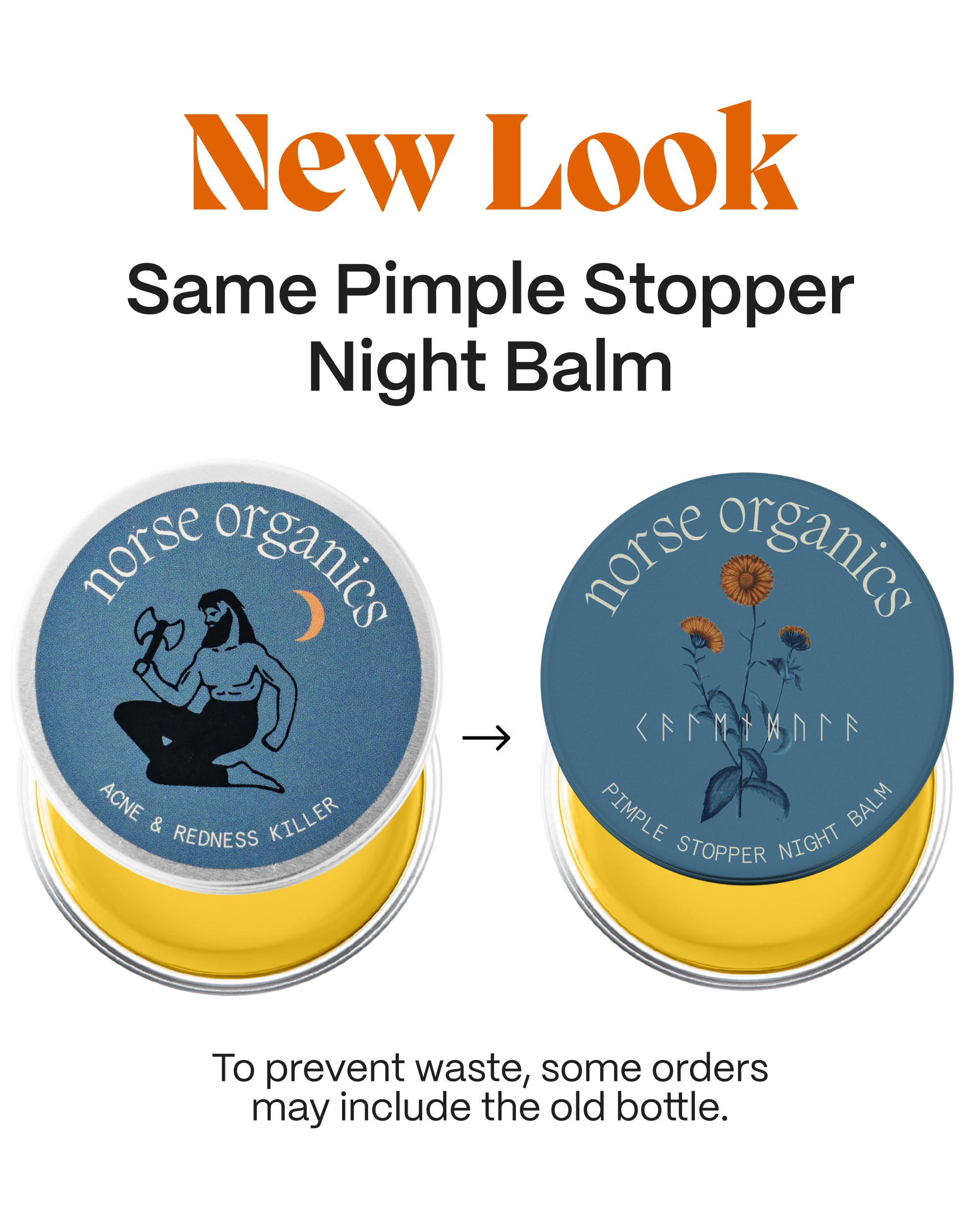 Norse Organics Pimple Stopper Night Balm jar open with creamy texture