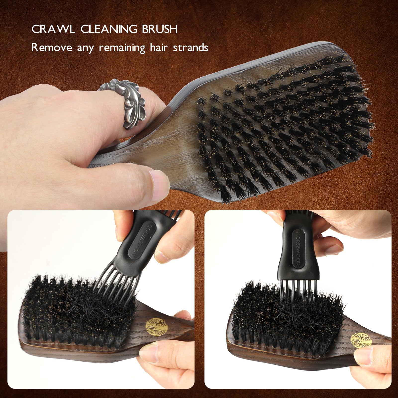 Norsewood Boar Bristle Brush in a stylish gift box.
