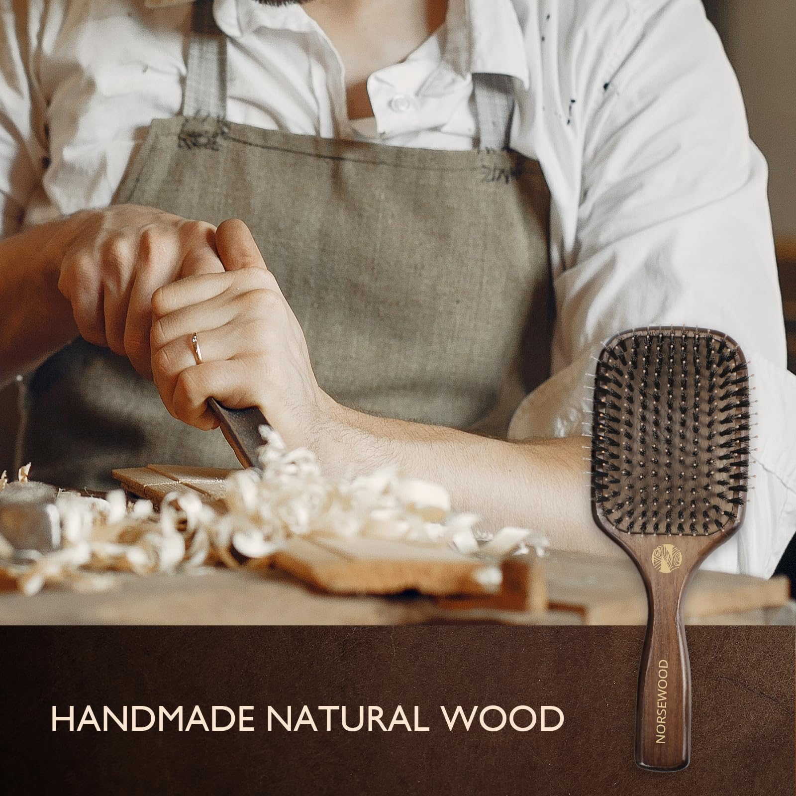 Norsewood ergonomic handle provides comfortable grip during styling