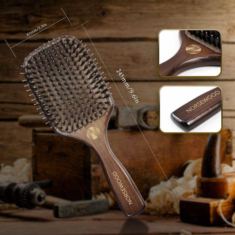 Norsewood brush ideal for all hair types, from kids to adults