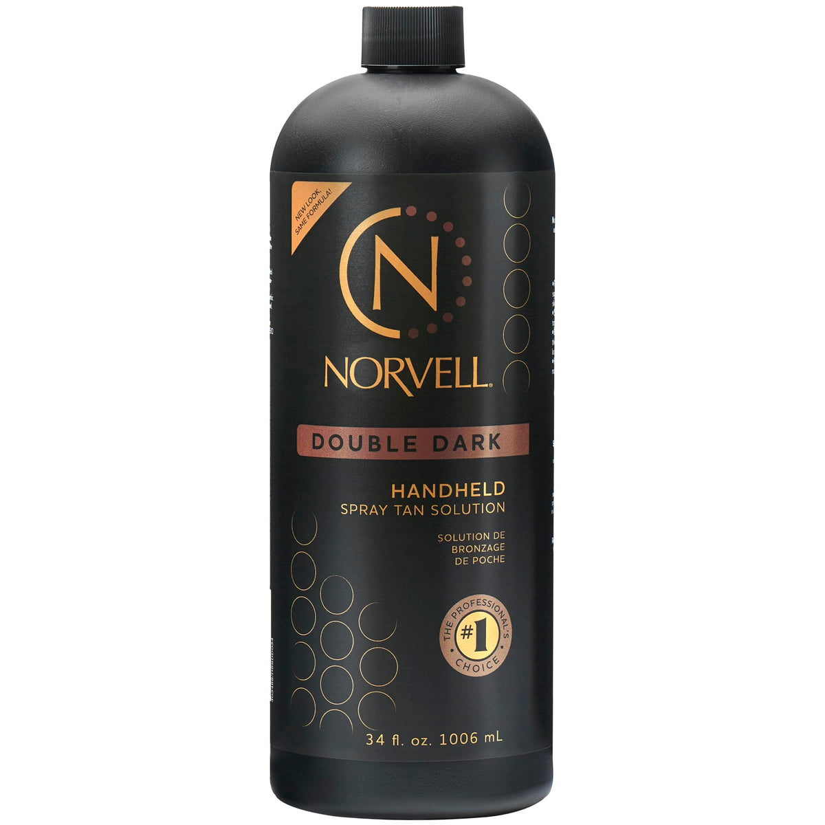 Norvell Double Dark spray tan bottle, showing premium bronzing solution for deep, natural color.