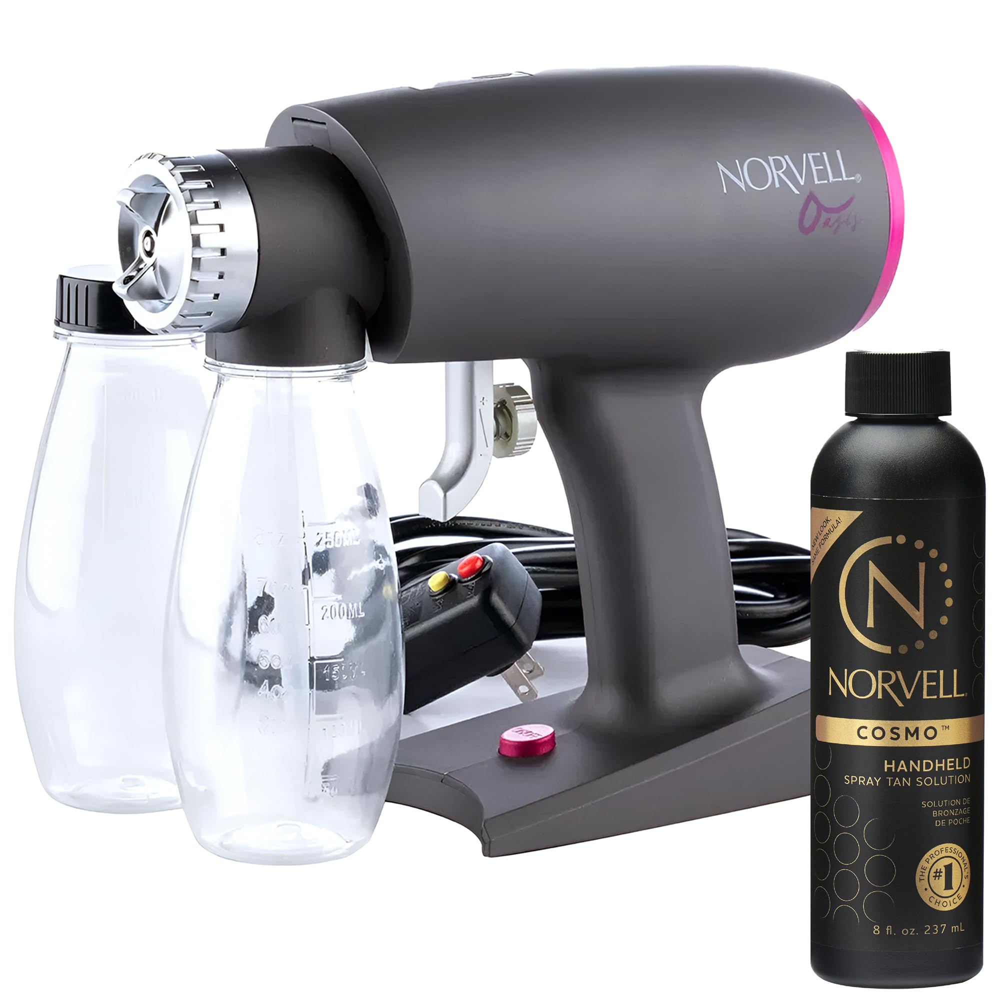 Norvell Oasis spray tan machine demonstrates compact professional-grade design for home or salon use.
