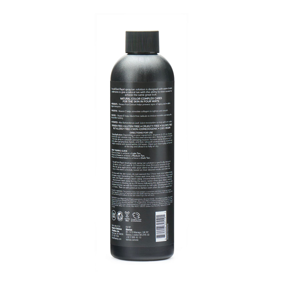 Norvell Premium Spray Tan long-lasting color swatch illustrates 5–7 day wear.