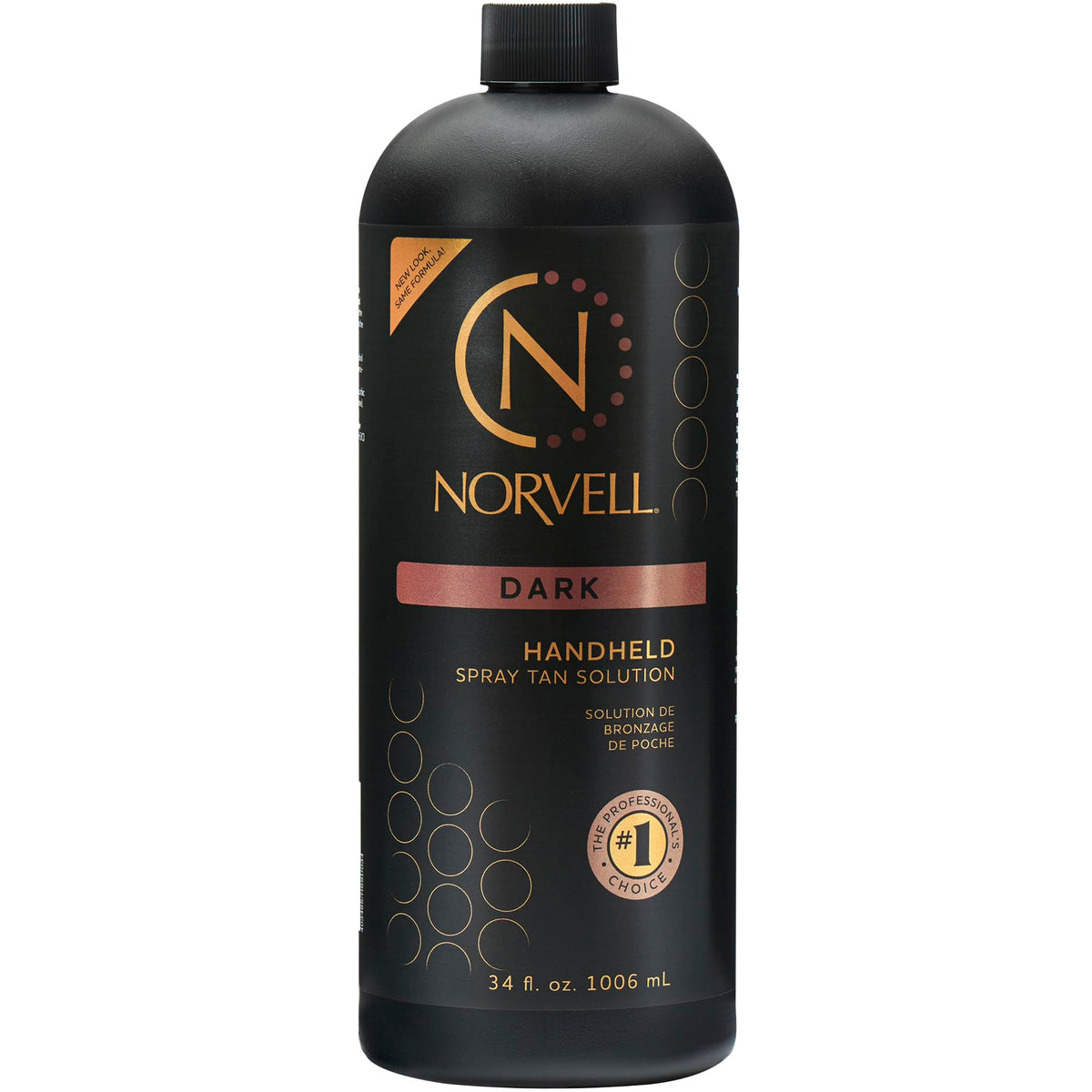 Norvell Premium Spray Tan Dark bottle with natural bronze glow and smooth finish