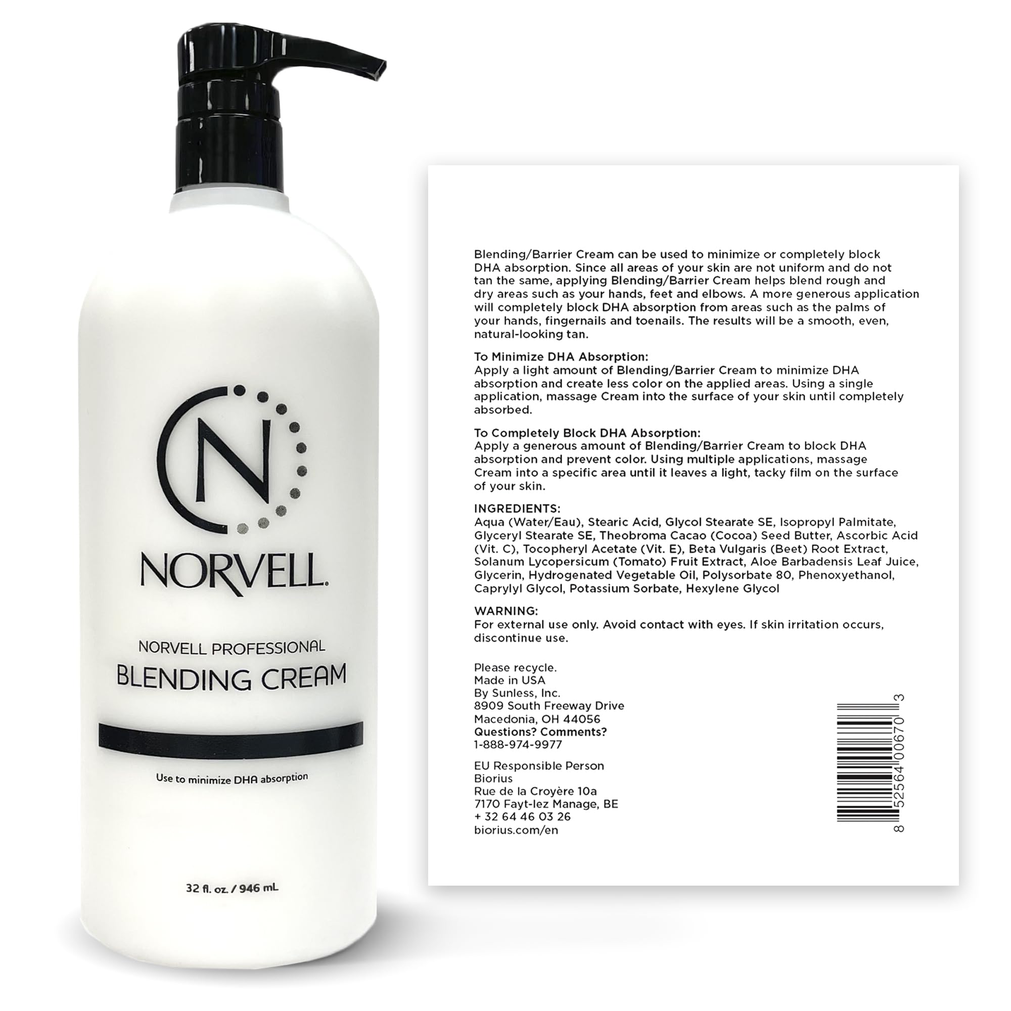 Norvell Pro-Blending barrier cream bottle helps prevent over-darkening on feet and palms