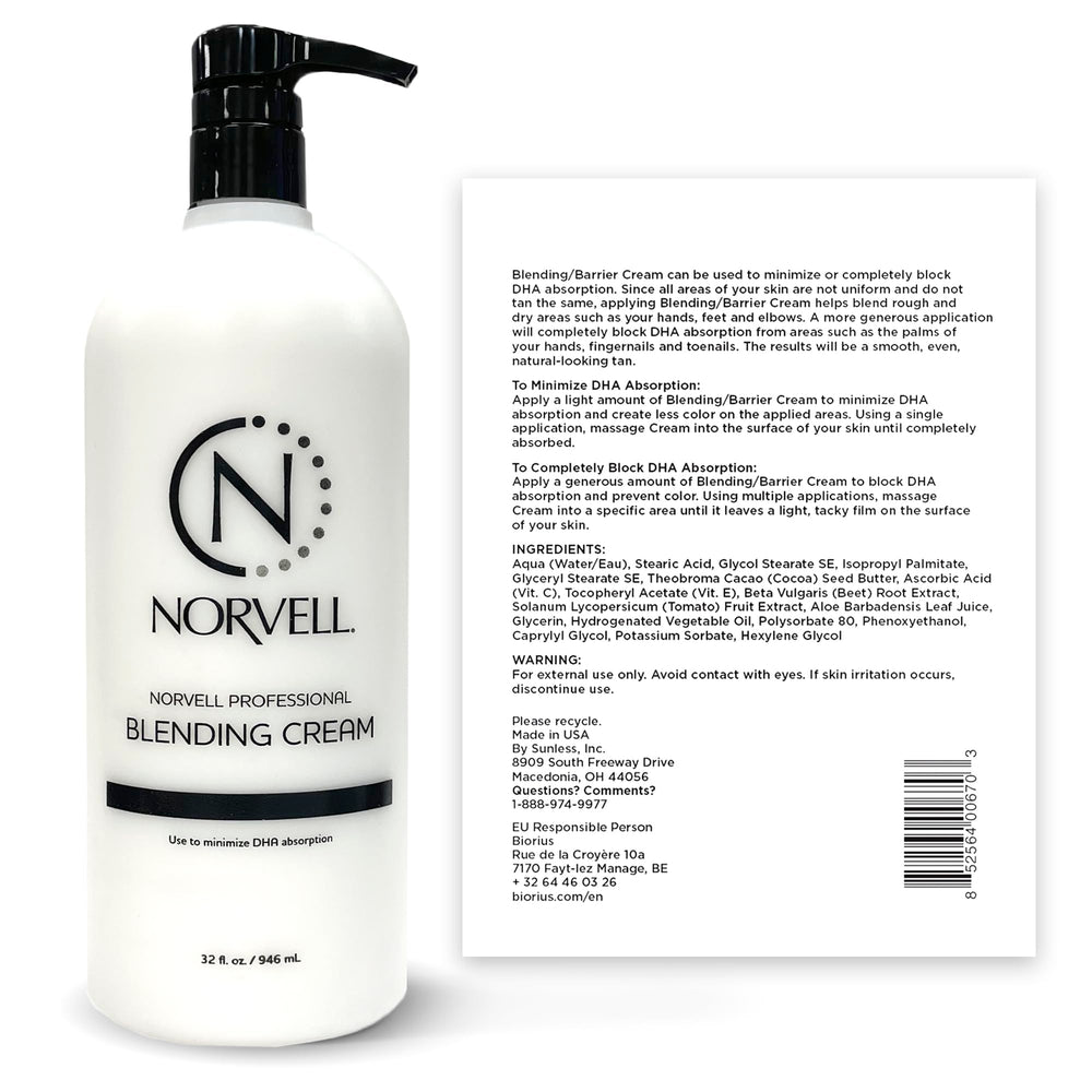 Norvell Pro-Blending barrier cream bottle helps prevent over-darkening on feet and palms