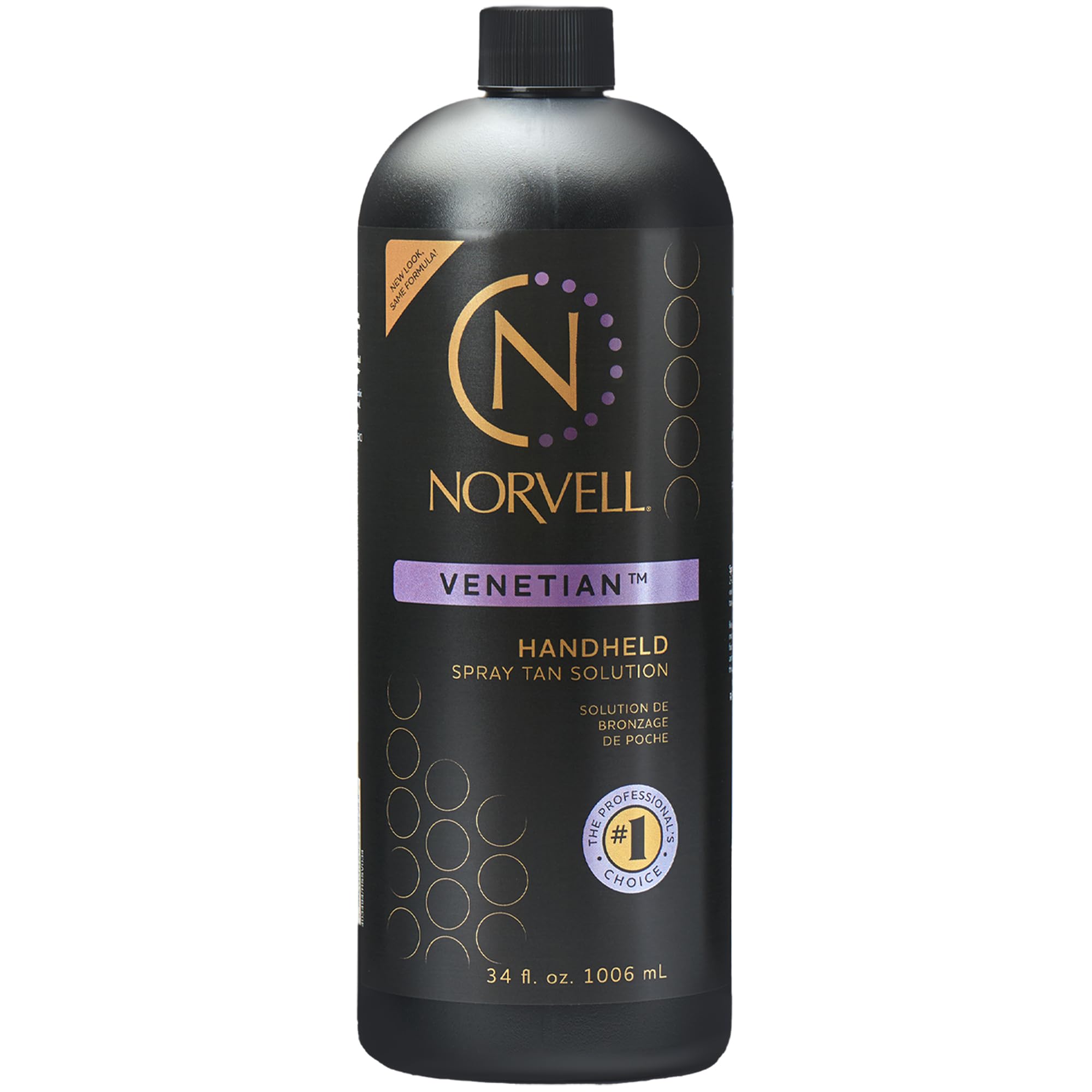 Norvell Venetian 1L bottle front view showing premium spray tan solution.