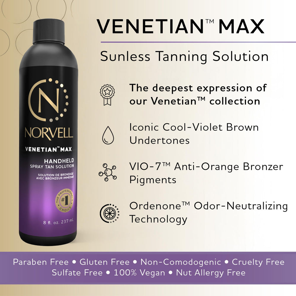 Norvell Venetian Max with cool violet undertones neutralizes orange tones for richer color.