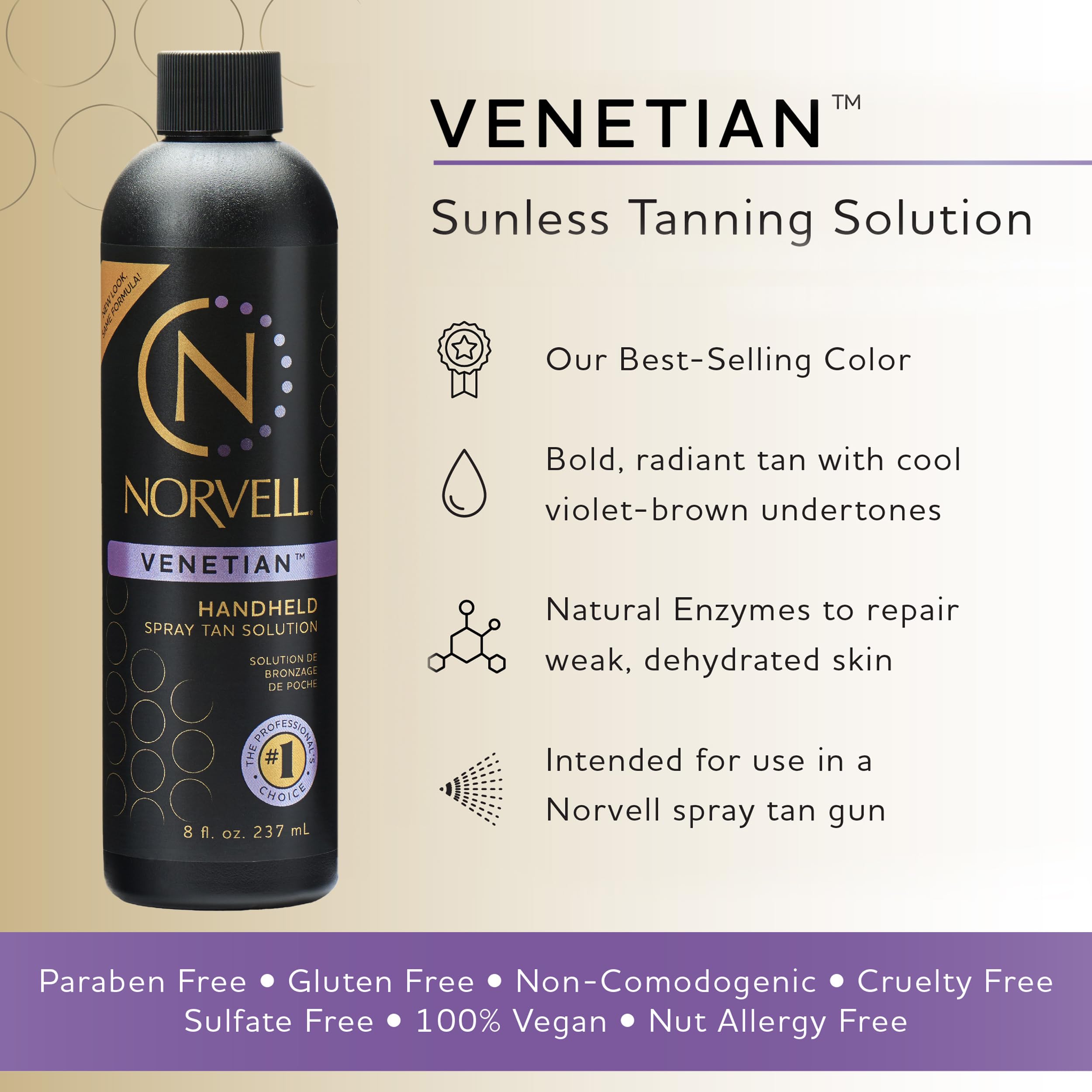 Norvell Venetian spray tan gun ready for professional application.