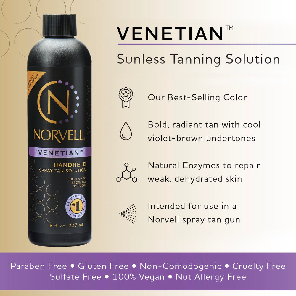 Norvell Venetian spray tan gun ready for professional application.