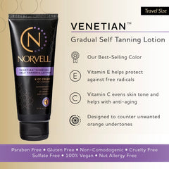 Norvell Venetian travel-size bottle highlights convenient on-the-go tanning.