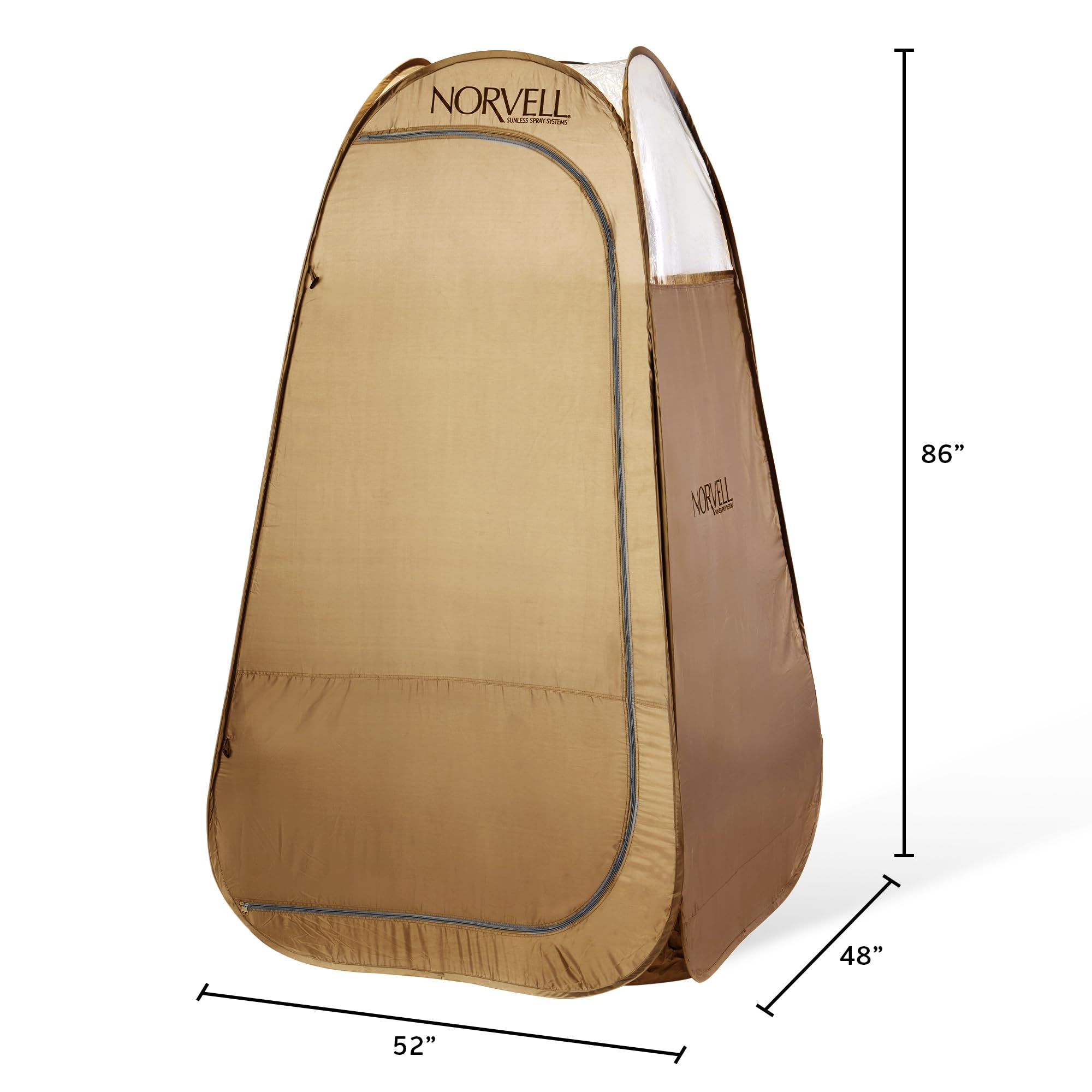 Norvell XL tent rear opening aligns with extraction fan to catch overspray