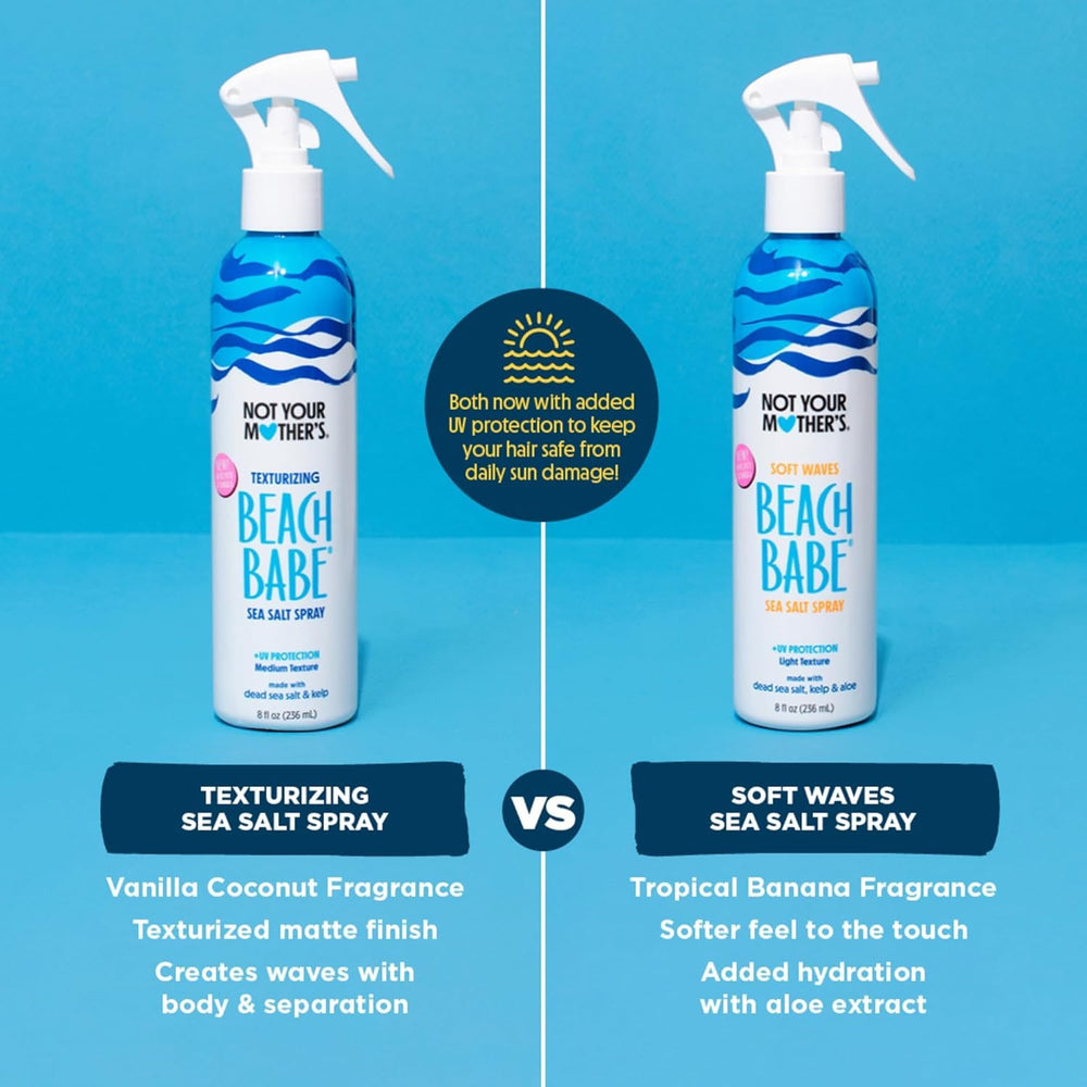 Sulfate-free Beach Babe Sea Salt Spray with dead sea salt and sea kelp.