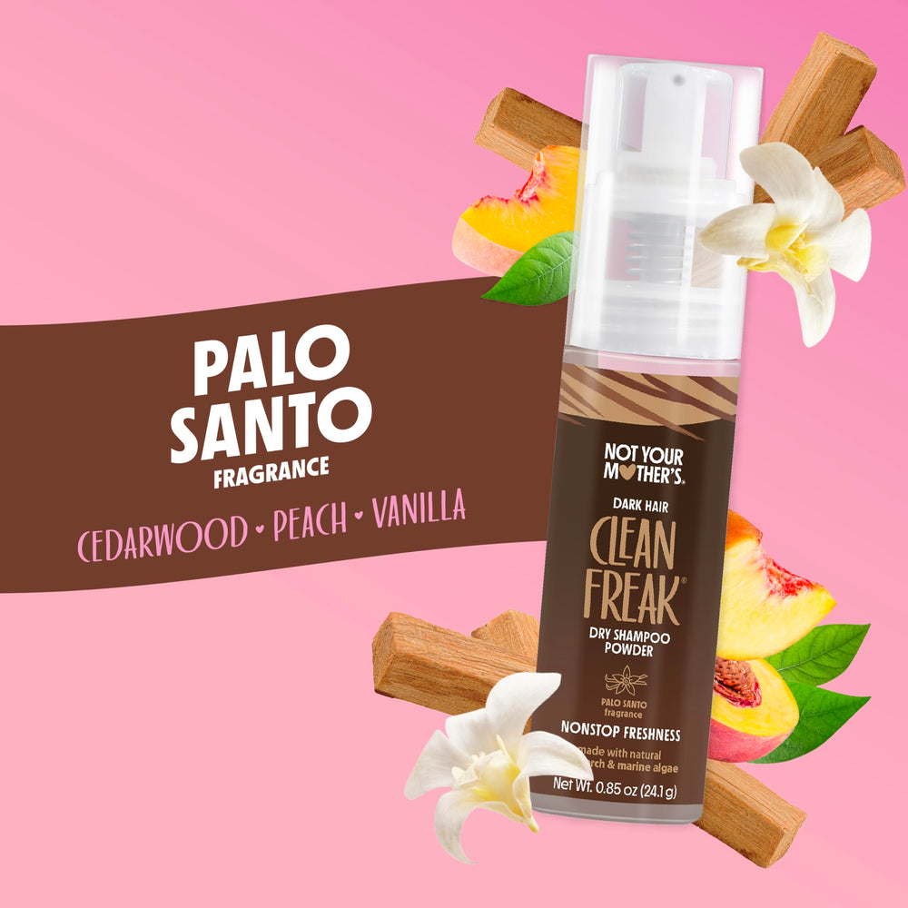 Not Your Mother's Clean Freak dark hair powder swirl shows texture blending on hair.