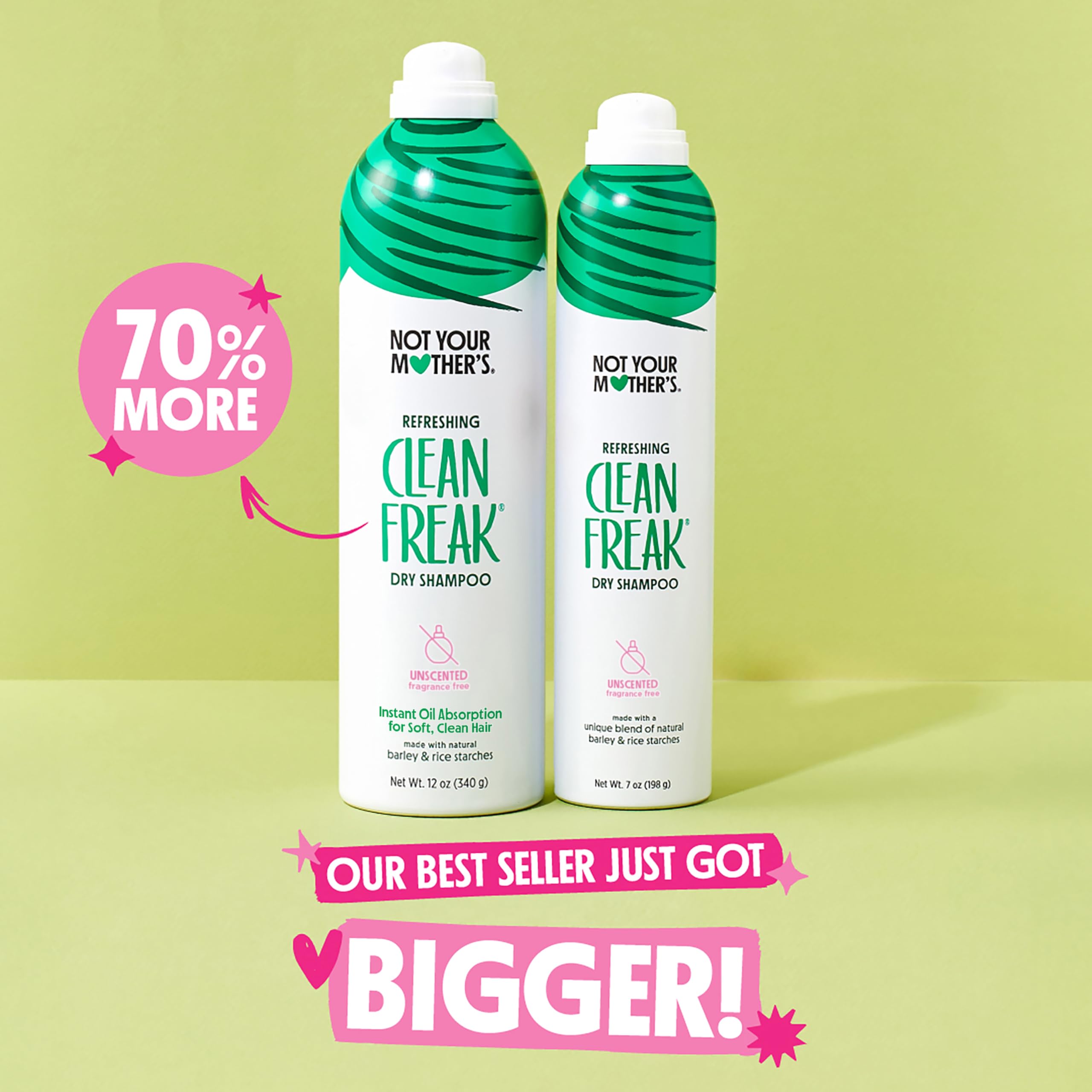 Not Your Mother's Clean Freak no-scent formula keeps hair fresh between washes.