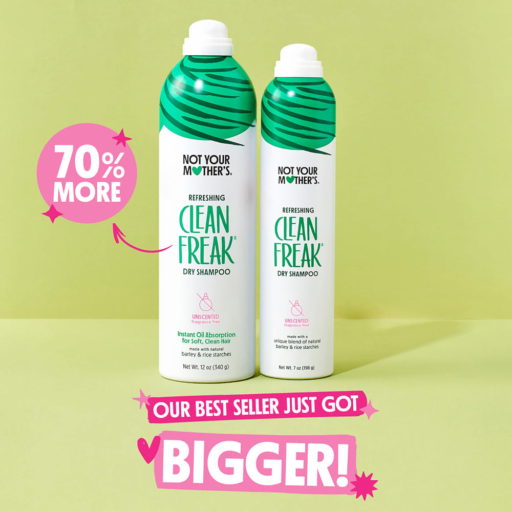 Not Your Mother's Clean Freak no-scent formula keeps hair fresh between washes.
