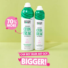 Not Your Mother's Clean Freak no-scent formula keeps hair fresh between washes.
