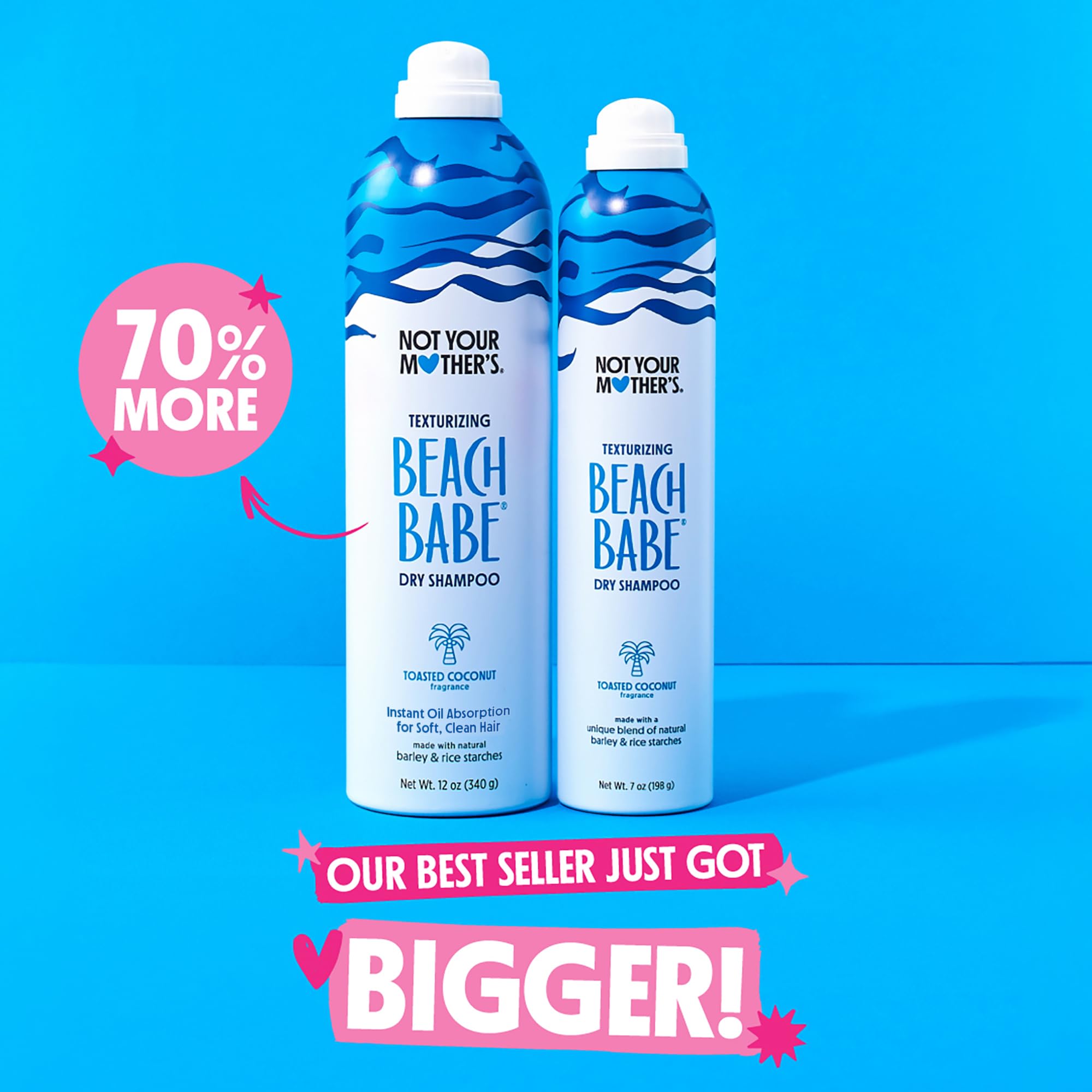 Not Your Mother's Dry Shampoo no-water residue leaves hair feeling clean.