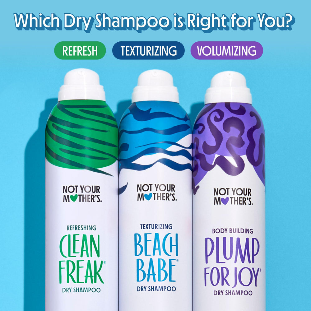 Not Your Mother's dry shampoo spray-cap close-up, easy 8-10 inch application.