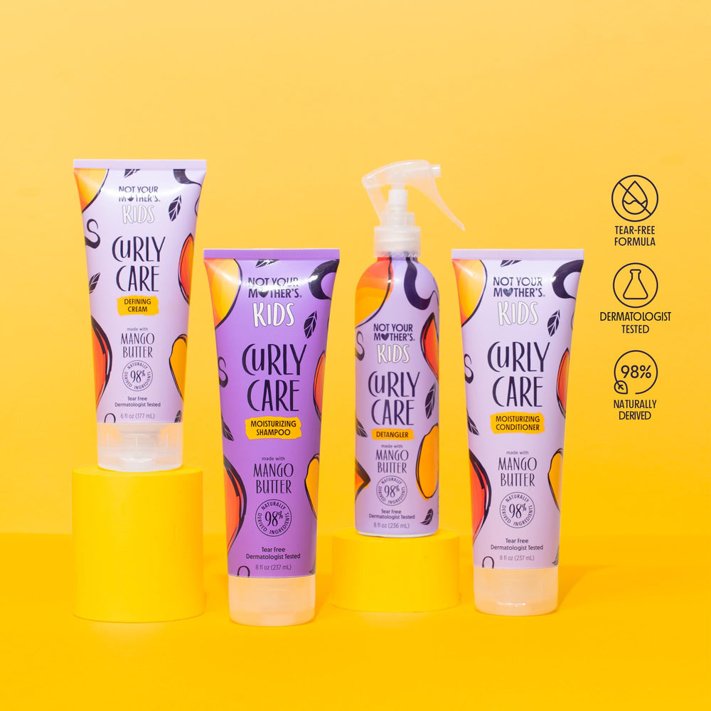Not Your Mother's Kids Curly Care Shampoo close-up highlighting mango butter hydration.