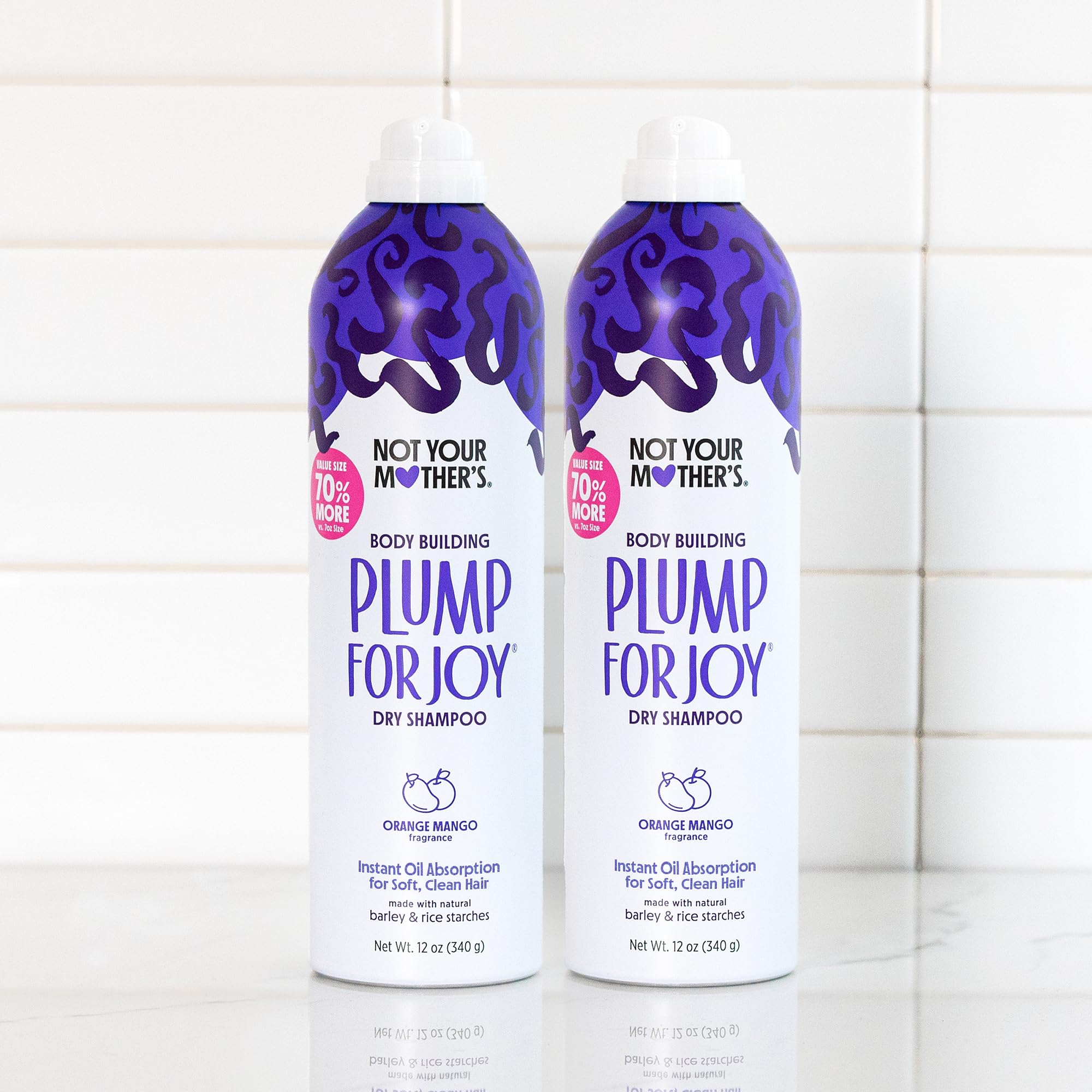 Not Your Mother's Plump for Joy packaging enables no rinse, residue-free refresh.