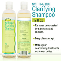Nothing But Clarifying Shampoo, etiqueta cercana, ingredientes transparentes