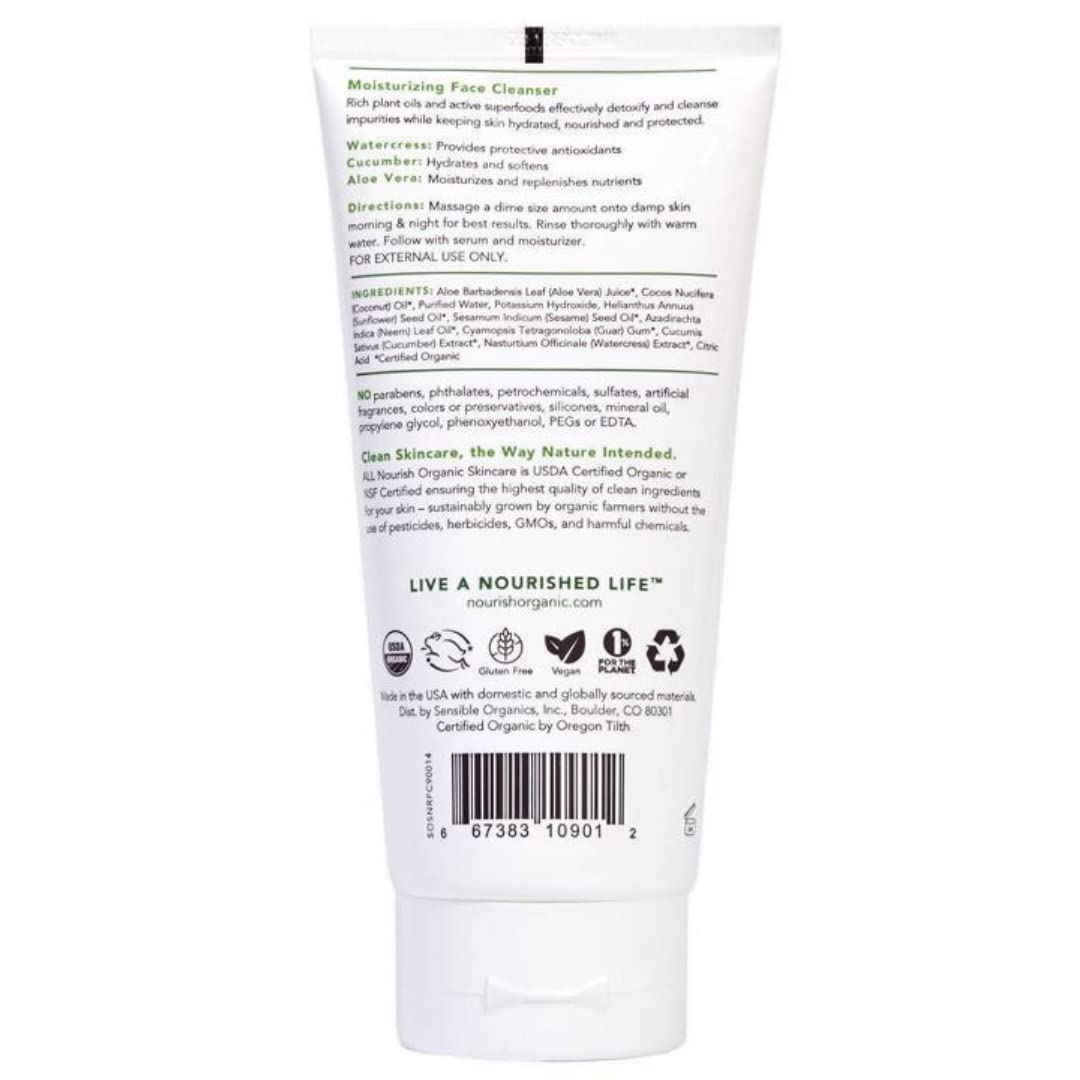 Nourish Organic espuma limpiadora facial suave para poros visibles