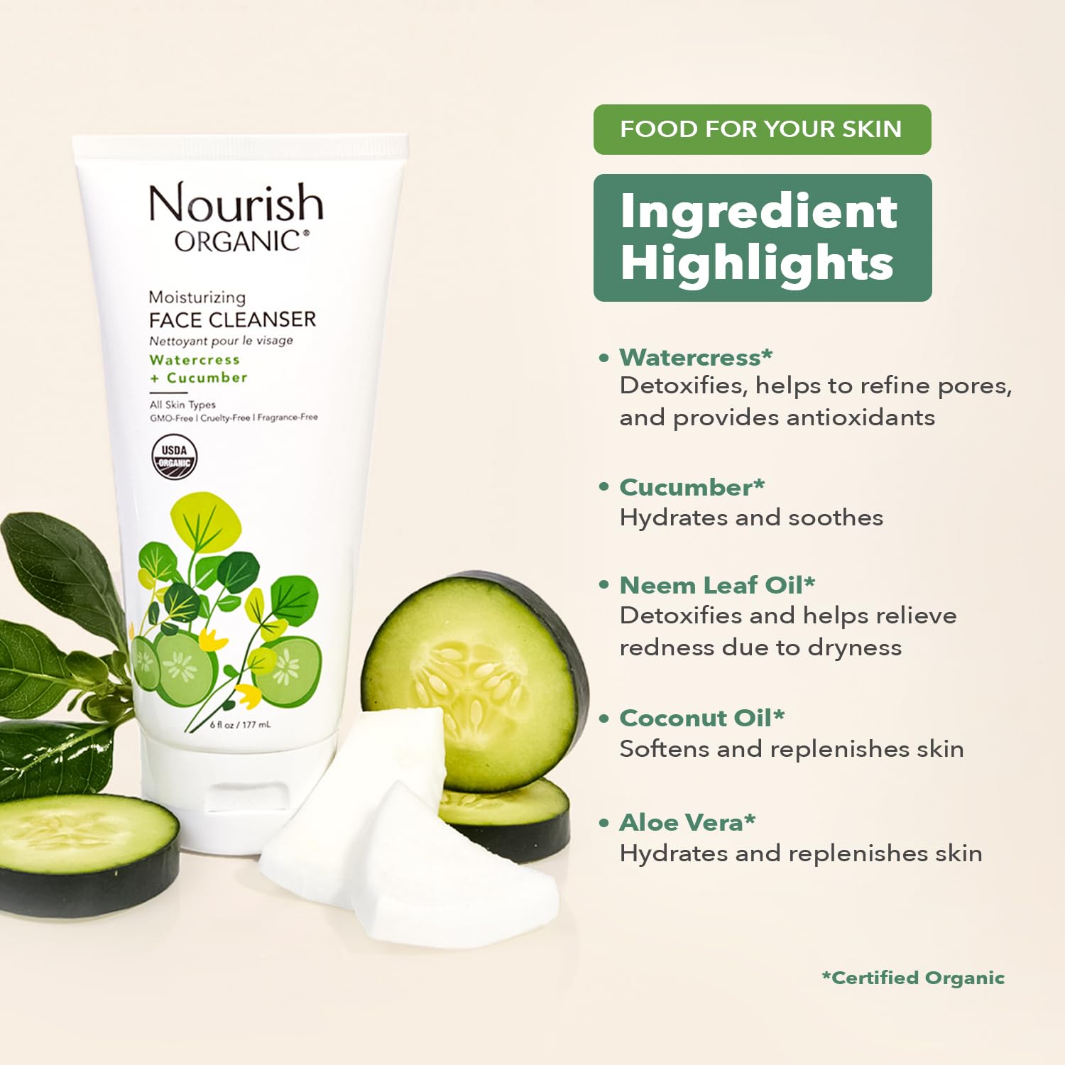 Nourish Organic disco de algodón reutilizable incluido