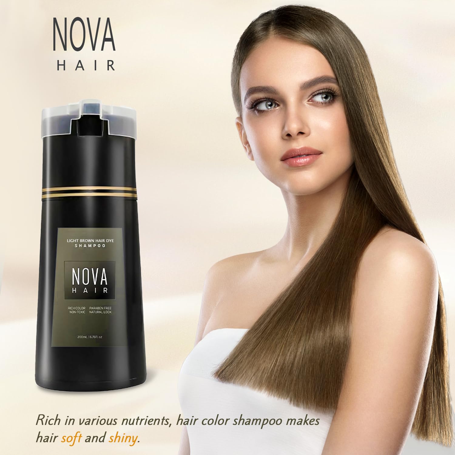 Nova Hair Dye Shampoo: uso con guantes para aplicación rápida y segura