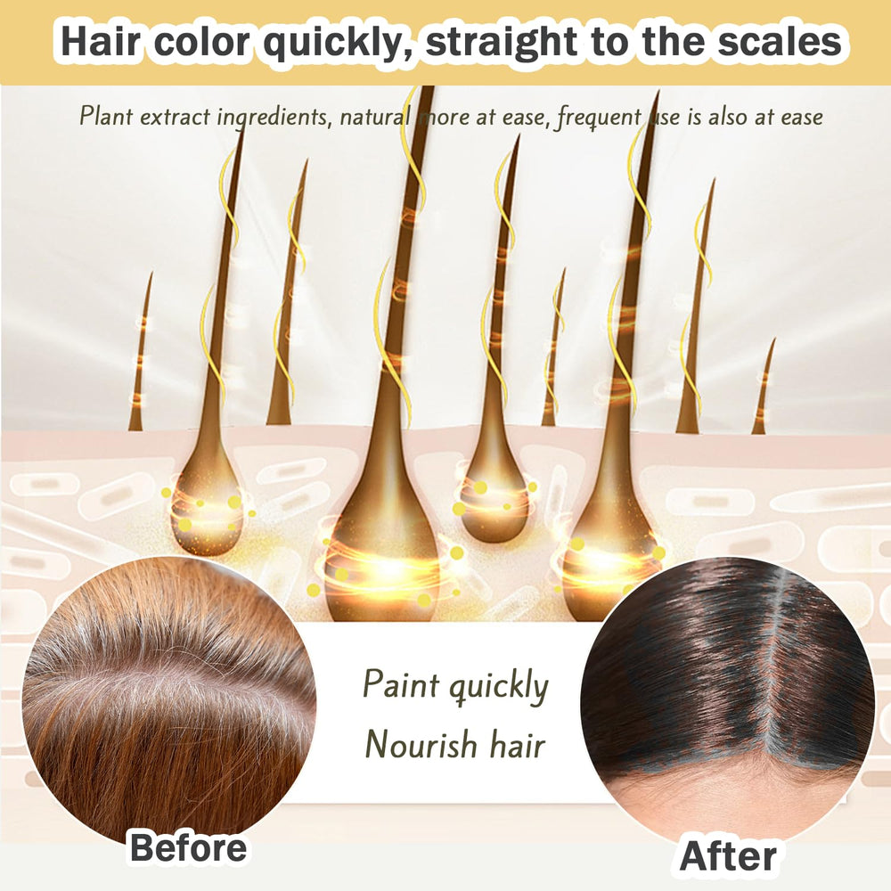 Nova Hair Dye Shampoo natural botanical ingredients showcased on packaging.