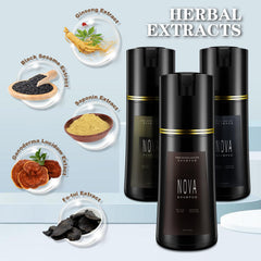 Nova Shampoo hair-color foam application delivers gentle, even coverage.