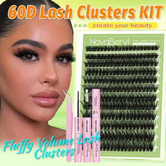 NovaBeryl 3D wispy lash clusters 10-18mm for custom volume.